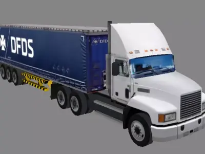 Container truck low-poly Low-poly 3D model