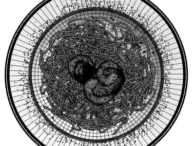 Spaghetti 3D model noodles in bowl 3D model