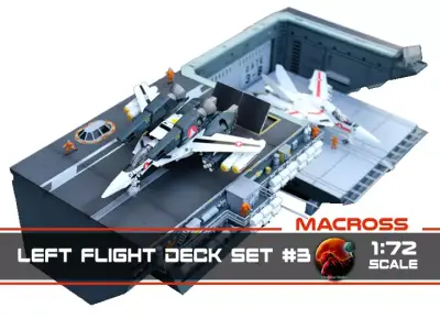 Set3 - Macross SDF1 Prometheus Hangar elevator-left Flight Deck 3D print model