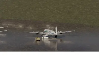 DOUGLAS DC-3 DOUGLAS DC-4 and VICKERS VISCOUNT V-700 3D model