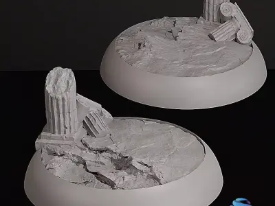 Ultimate Terrain Bases Pack- 25-32-40-50   Miniature Bases  STL  3D print model