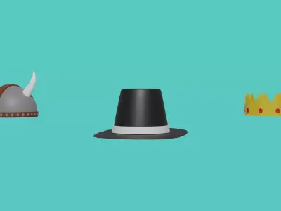 Low Poly Hats Collection - 3D Asset Low-poly 3D model