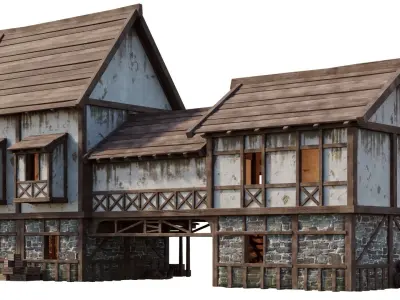 Medieval House 36 PBR 4K GameReady Low-poly 3D model