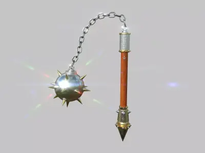 Medieval Flail 03 Luxury - Character Fantasy Weaponry Low-poly 3D model