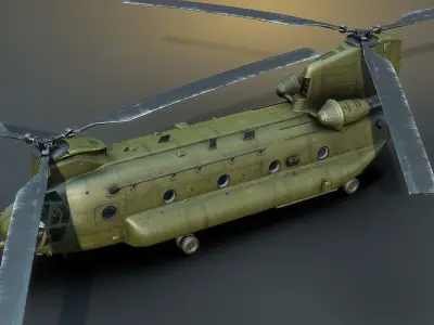 CH-47 Chinook Low-poly 3D model
