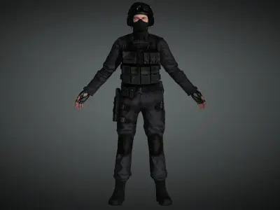AAA Military Male Character 04 Low-poly 3D model