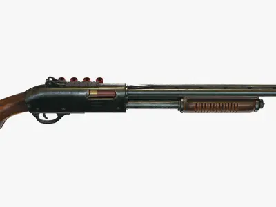 Short shotgun Low-poly 3D model