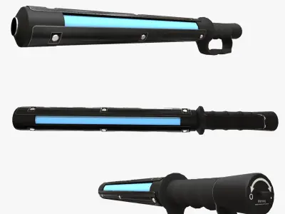 Taser stun baton Low-poly 3D model