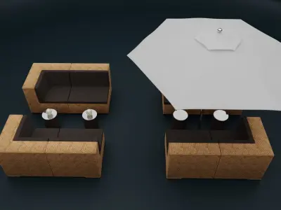 TABLE AND CHAIRS 3D model get