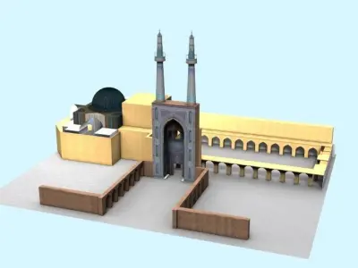 Jameh Mosque of Yazd Low-poly 3D model