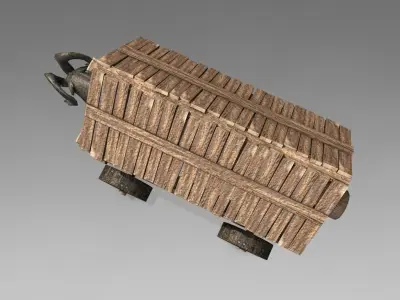 Medieval battering ram Low-poly 3D model