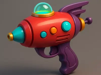 Ray Gun Stylized Low-Poly 3D Model Low-poly 3D model Free 3D model