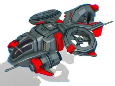 Animated Flying Military Drone 3D model