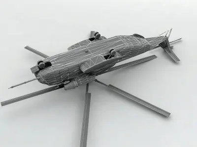 Sikorsky Ch-53D Sea Stallion Helicopter Low-poly 3D model