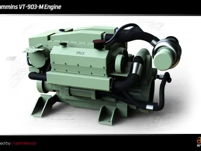 Cummins VT-903-M Engine Free 3D model