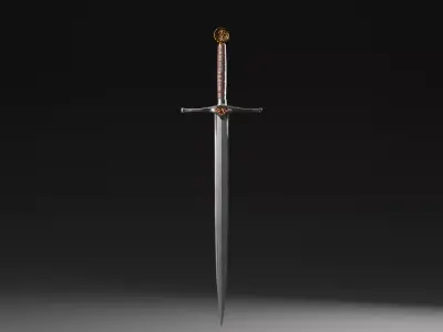 Medieval Longsword Low-poly 3D model buy