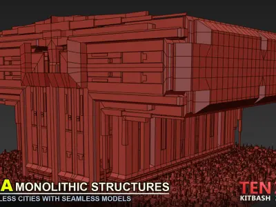 FREE MEGA MONOLITHIC STRUCTURE SCI-FI KITBASH Free 3D model