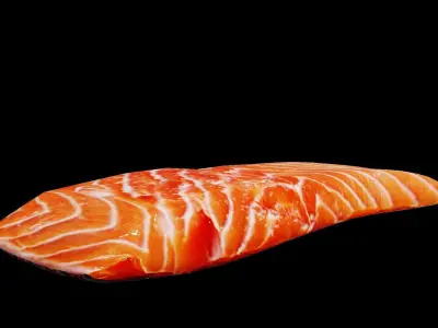 Salmon Fillet Low-poly 3D model