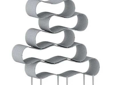 Shelf orange wavy sculpture 3D model