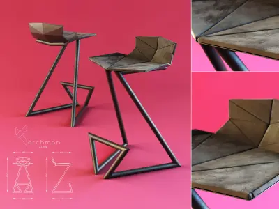 Z-Chair bar stool Free 3D model