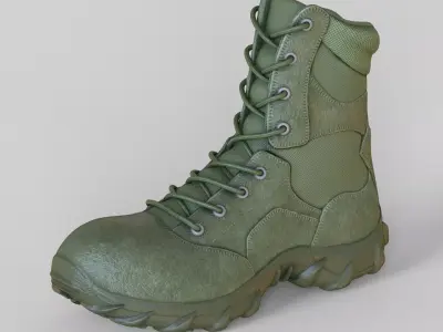 Boots Men Military Combat Low-poly 3D model