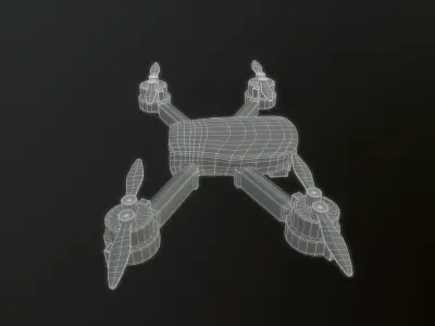 Drone flying Low-poly 3D model