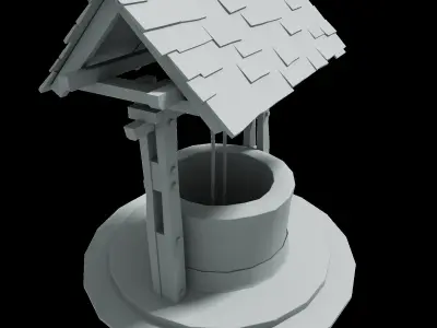 Medieval Water Well Low-poly 3D model