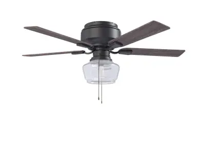 52 In Macenna Matte Black Pull Chain Ceiling Fan PBR 3D model
