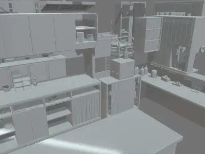 Asian Restaurant Low-poly 3D model