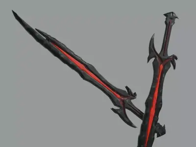 Dark Fantasy Sword Low-poly 3D model