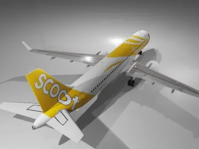 Scoot airbus a320neo 3D model  Low-poly 3D model