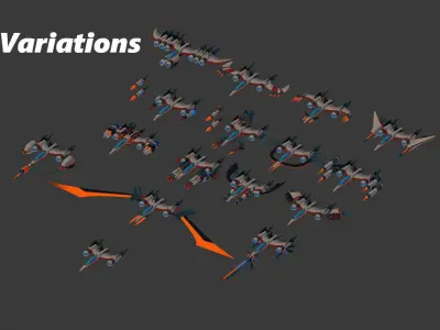 Rocketnauts Stellarian Series Rocket Fighter Low-poly 3D model