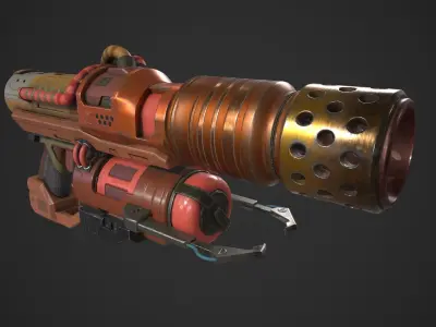 Sci-fi Flamethrower Low-poly 3D model