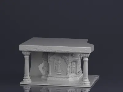 001577 raw scan of a church altar Free 3D model