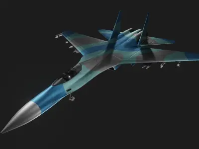 SU-27X - Jet fighter  Free 3D model