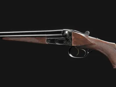 Double Barrel Sawed Off Low-poly 3D model