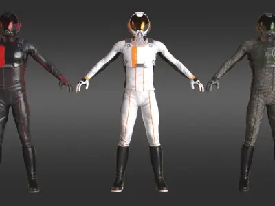 MX01 Sci-Fi Suit Male Low-poly 3D model
