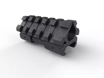 Rail Double M02 Low-poly 3D model