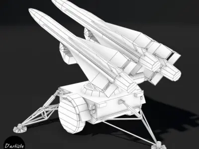 Hawk Launcher MIM-23 Low-poly 3D model