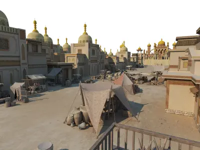 Ancient Egyptian Architectur Low-poly 3D model