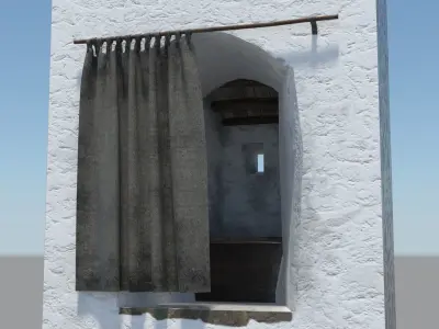 Medieval castle garderobe toilet Low-poly 3D model