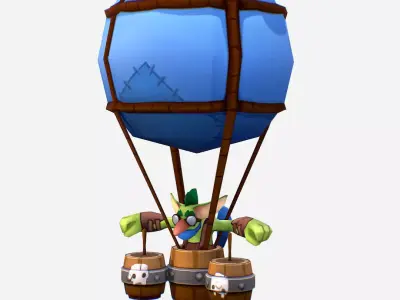 Goblin Bombardier Handpaint Cartoon MMO Character Low-poly 3D model