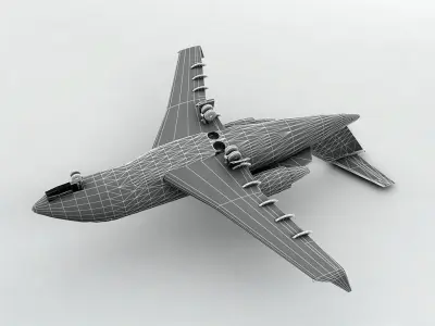 Bombardier Challenger 600 Aircraft  Low-poly 3D model