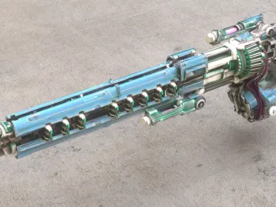 Sci-fi Gun blaster Low-poly 3D model