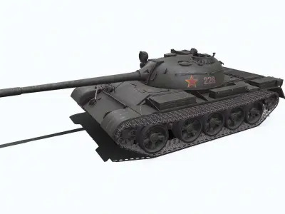 T-54 T-55 Soviet Main Battle Tank Low-poly PBR Low-poly 3D model