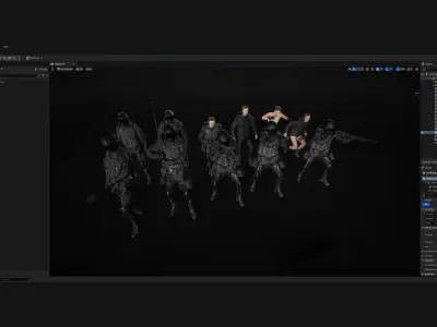 Man - Military Outfit 5 - Modular - Rigged - Animated Low-poly 3D model