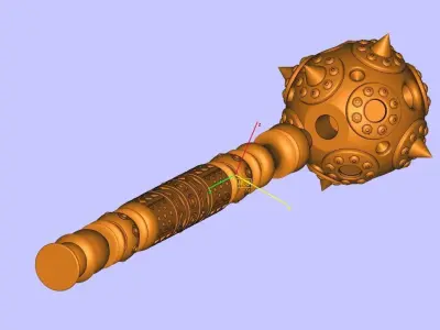 Mace bludgeon suvenir with gems 3D print model
