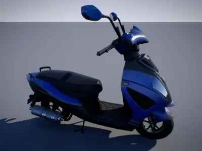 Scooter Low-poly 3D model 6