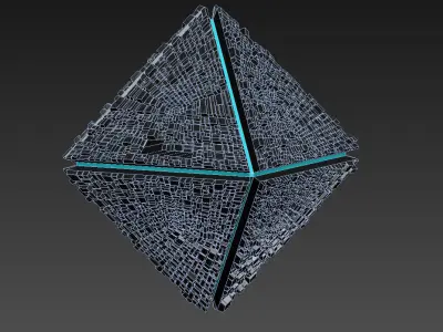 Diamond Spaceship Midpoly Low-poly 3D model