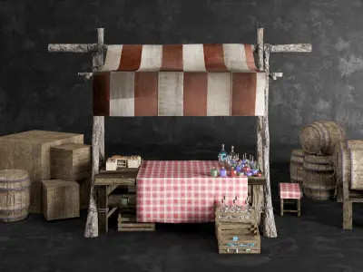 Medieval Alchemy Shop Low Poly include 49 Model Low-poly 3D model